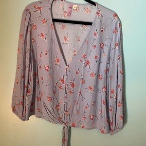 Francesca’s Collection button front tie top